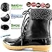 DailyShoes Women's Warm Snow Booties Up Ankle High Cashmere Collar Duck Padded Mud Rubber Rain boots