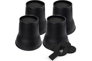 DEDU Bed Risers 6 Inch Heavy Duty 4 Pack, Furniture Risers with Caster Pads Supports Up to 6600 Lbs, Round Couch Risers for Sofas, Couch, Desk (Black)