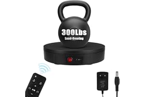 BOSGLADEK Remote Control Motorized Rotating Display Stand, 300 Lbs Load, 360 Degree, Mute Automatic Rotating Platform for Photography Products, Live Video Show, Angle Speed, Wired, Rotating Stand for Display