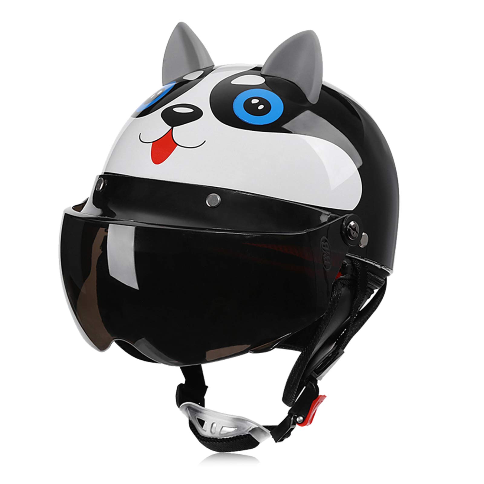 Helmet For Age 2-12 Baby Kids Toddler Childrens Cycle Safety Crash Helmet MTB Bike Skateboard Scooter Cartoon Helmets With Removable Warm Scarf (Cute husky, 46-55CM)