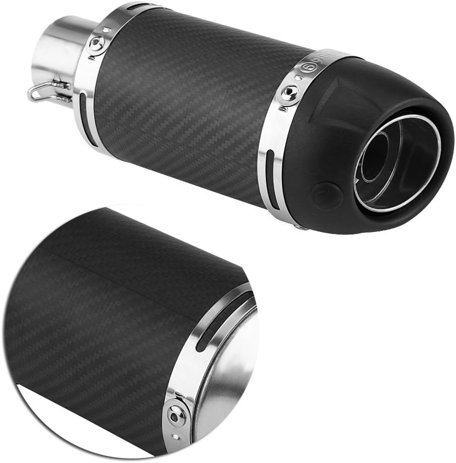 Qiilu 51mm Universal Motorcycle Modified Real Matte Carbon Fiber Exhaust Muffler Pipe with DB Killer - Image 4