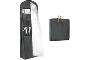 Zilink 72" Wedding Dress Garment Bag Dress Bags for Gowns Bridal Garment Bag for Dresses Long with 12”Gusseted and Accessory 