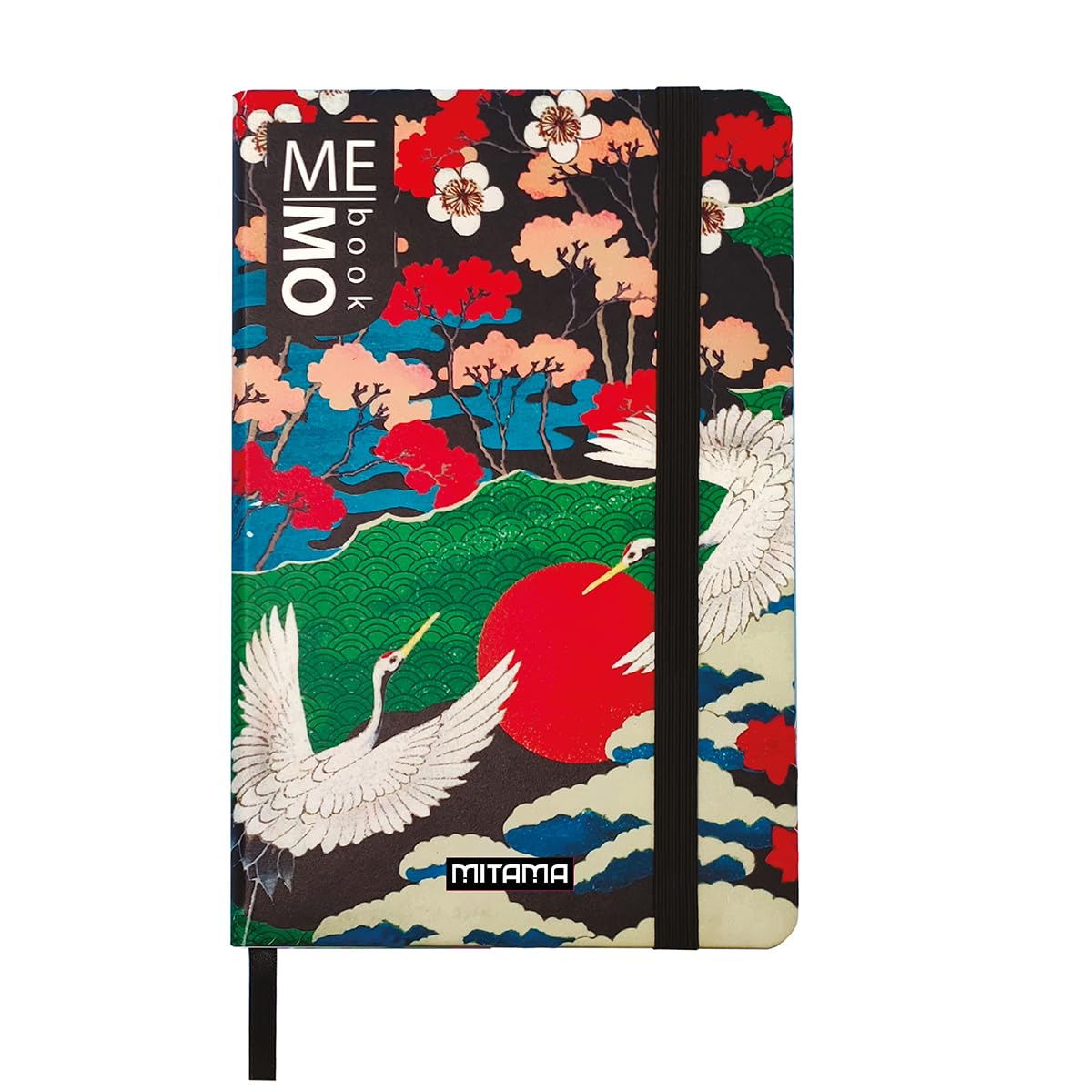 Mitama Large Notebook - Japanese Graphics - Memo Book - Notebook - Soft Touch Cover - Inner Pocket + Pencil Included - Squared Sheets 5 mm - 13 x 21 cm