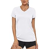 MAGCOMSEN Women's T Shirts Short Sleeve Workout Tops UPF 50+ Sun Protection V-Neck Moisture Wicking Quick Dry Tee