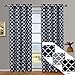 Royal Hotel Bedding Meridian Navy Grommet Blackout Window Curtain Panels, Pair/Set of 2 Panels, 52x63 inches Each