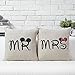 Uphome 18-inch Cotton Linen Decorative Couple Throw Pillow Cover Cushion Case Couple Pillow Case Set of-2 Mr & Mrs