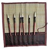 Bamboo Calligraphy Brush Holder Rollup Protection 15"x14"- Large
