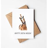 LCsky456 Happy Birth - Neigh! Card - Happy Birthday Card - Funny Horse Birthday Card - Funny Birthday Cards For Friends Family - Horse Card - Animal Funny Birthday Card - Card For Horse Lovers