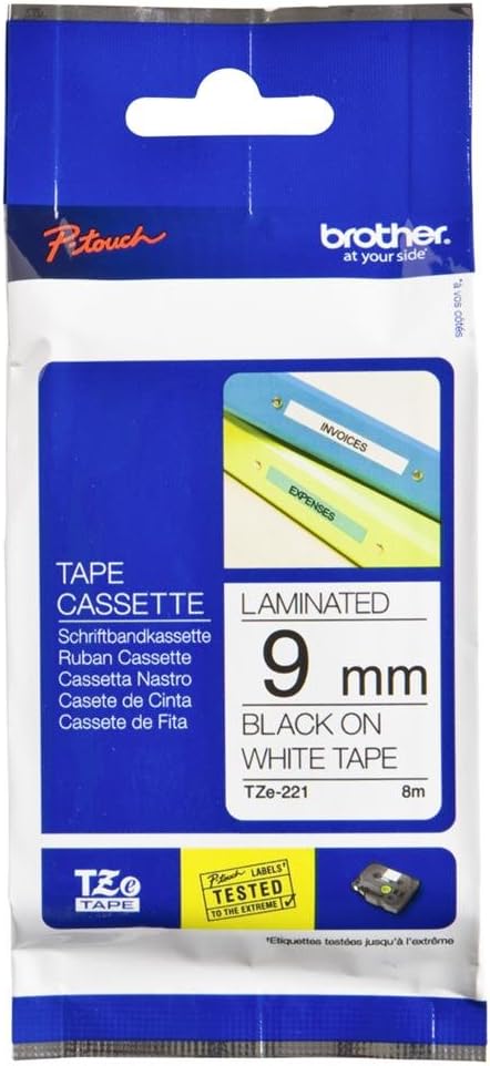 Brother TZe-221 Label Tape Cassette 9 mm x 8 m Black on White