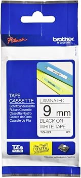 Brother TZe-221 Label Tape Cassette 9 mm x 8 m Black on White
