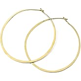 Thin Hammered Hoop Earrings, Elegant Geometric Solid Sterling Silver, Gold Filled, and Rose Gold Filled; for Women by Lotus Stone Jewelry