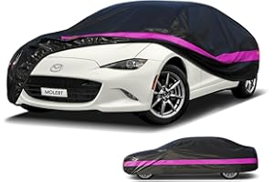 MOLEBT Sedan/Coupe Car Cover Waterproof All Weather, Outdoor Full Exterior Cover for Automobiles, Rain Snow Sun Uv Protection, Fit Mazda Miata MX-5, Toyota Mr2, BMW Z3 etc, Size 175x768x59 Inch