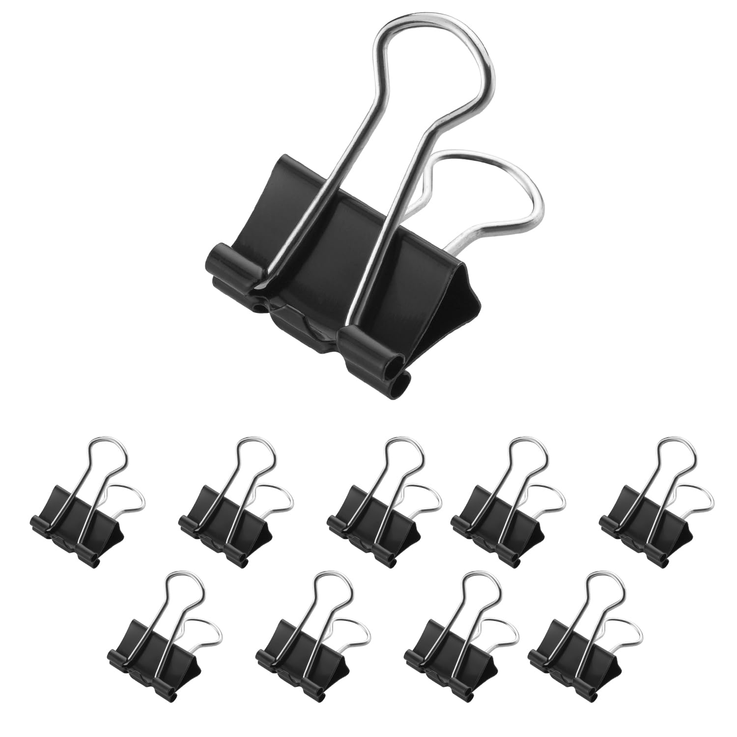 Westcott Foldback Clips 19 mm Black 12 Pieces | Metal Clips for documents | Sturdy and Reusable Paper Clips | 19 mm Clips for Office and Household use | E-10701 00