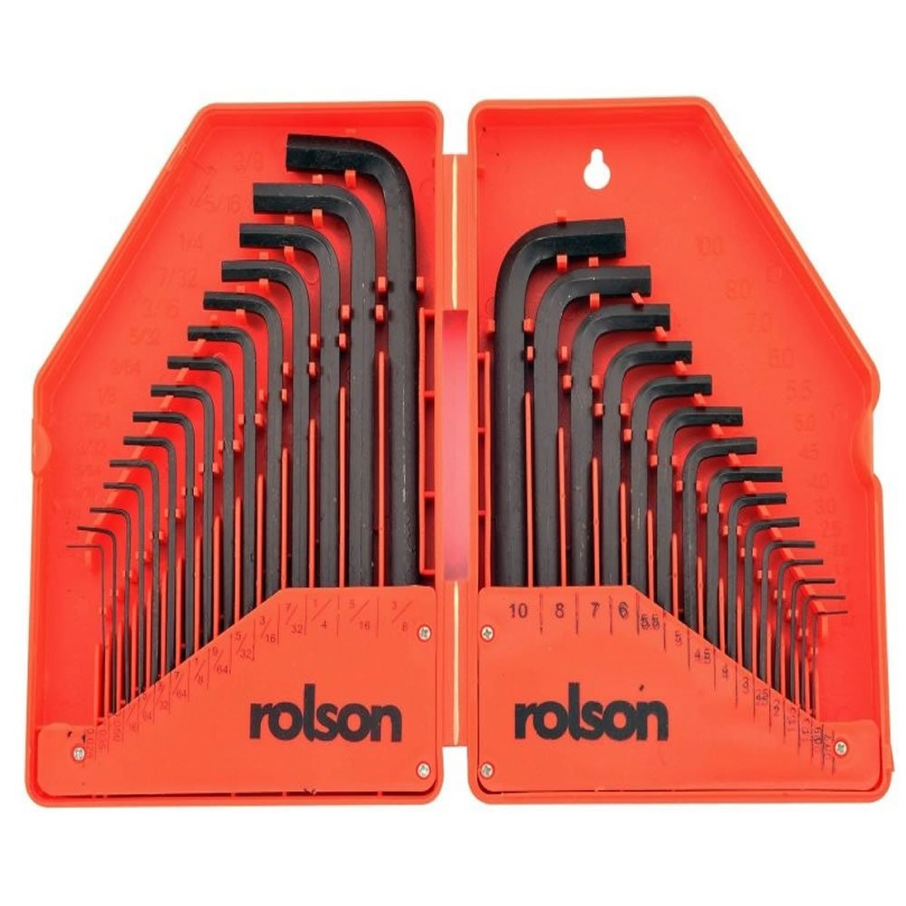 Rolson 40345 30 pc MM/IMP Hex Key Set