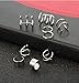 YOVORO 4 Pairs Stainless Steel Ear Cuff for Men Women Cartilage Clip On Earrings Non-Piercing Silver-tone