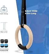 LIFERUN Gymnastics Rings 32mm Wood Rings with Adjustable Nylon Straps Pink view 4
