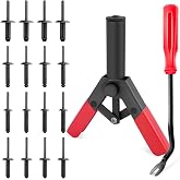 GOOACC 82Pcs Pop Rivet Assortment Set with Fastener Remover Poly Rivet Gun | For All Plastic Rivets Safe Metal or Plastic Clips Removal for Installing and Removing Car Door Panel Upholstery