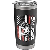Welder American Flag Patriotic Design Stainless Steel Insulated Tumbler