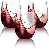 SUT Clear Disposable Wine Glasses Stemless, 12oz Unbreakable Cups 32 Pack, Shatterproof, Recyclable, Heavy Duty Plastic Wine Glasses for Parties Disposable