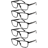 DEAAOK 5 Pack Reading Glasses Blue Light Blocking Oversized Readers for Men Women Computer Eyeglasses Spring Hinge