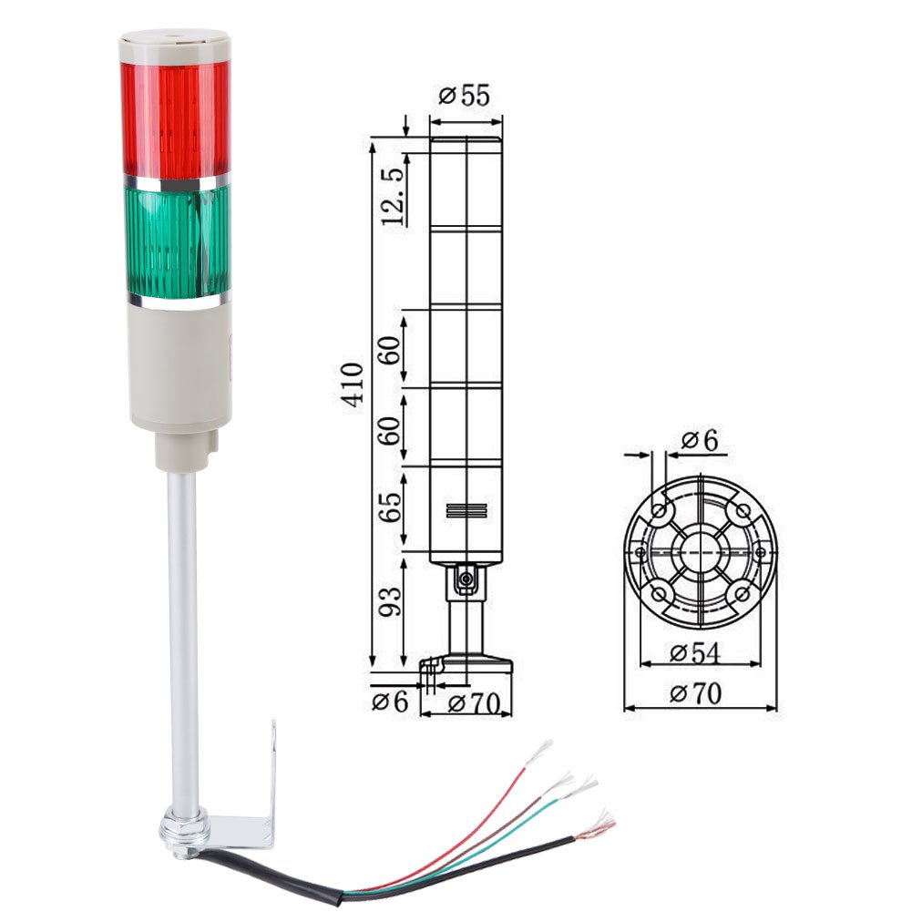 Walfront 1pc Red/Green LED Warning Emergency Equipment Lighting Bulb Beacon Lamp 220V, Green,red - Image 3