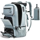 FUTURE AESTHEICS Travel backpack Carry-on Travel Backpack For Women Men Flight Approved Business Weekender Overnight Waterproof Daypack (Light Blue)