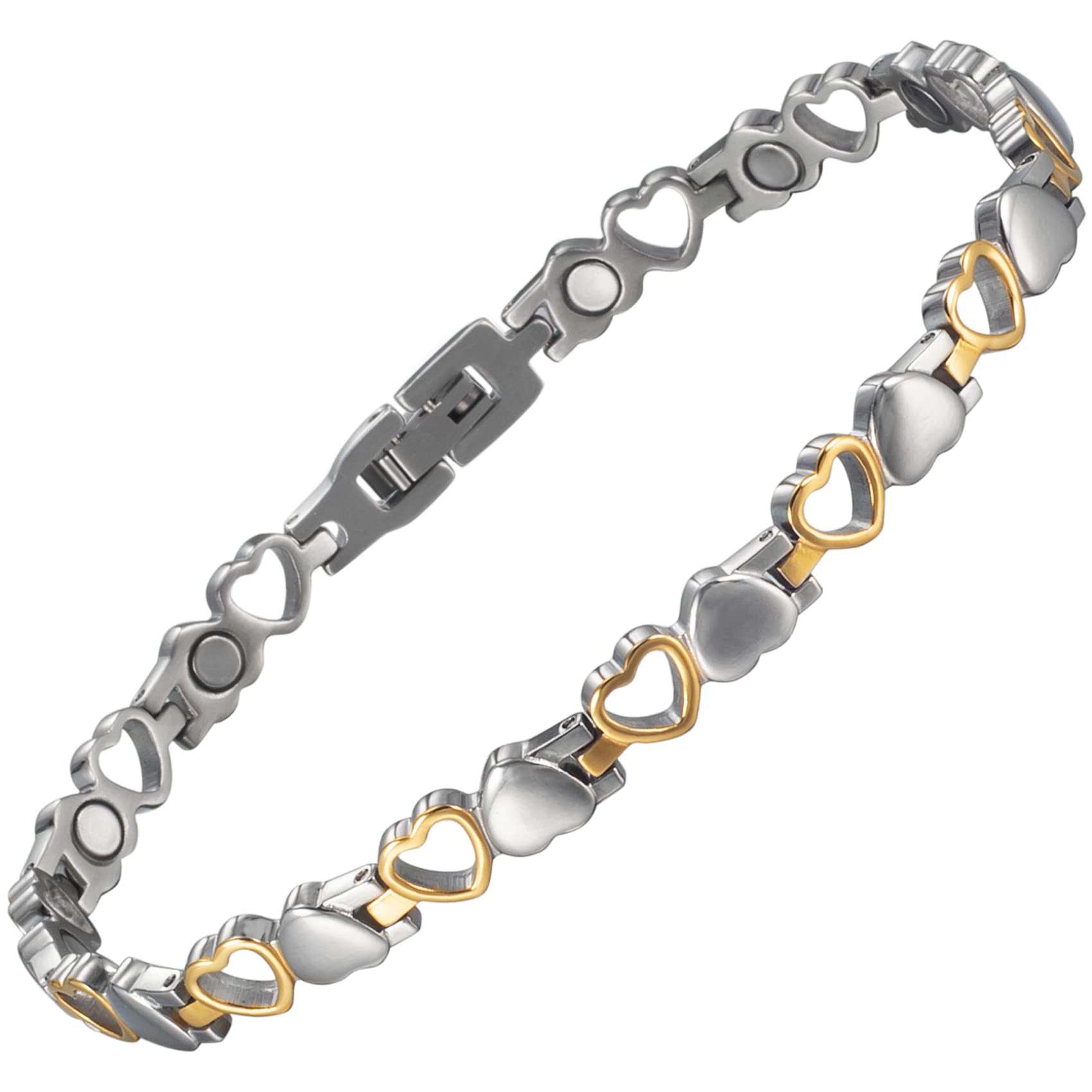 EnerCoppeX 316L Magnetic Women's Anklet 3500 Gauss Magnetic Anklet Women's Elegant Heart-Shaped Design Implies Love and Beauty