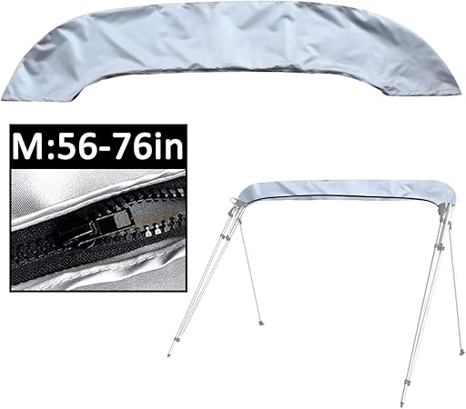 Amazon Sogudio ビミニトップカバー 3 4ボウビミニトップに最適 夏に紫外線 海水 海の風を効果的に防ぎます 収納ブーツ シルバー M 56 76インチ ボートカバー 車 バイク
