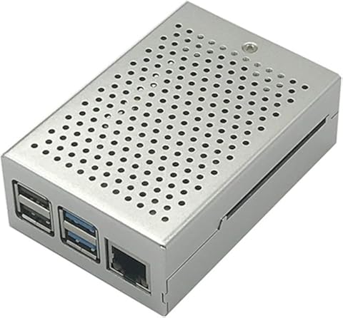 Heaviesk para Raspberry Pi 4 Modelo B Estuche + 5V / 3.3V con Ventilador de refrigeración Kit de Caja de disipador de Calor para Raspberry Pi 4 Modelo B
