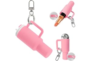 CHINOVI Mini Cup Keychain, Tumbler Cup Lip Balm Holder Keychain for Women Stanley Cup Accessories Cute Charms for Handbags Backpack