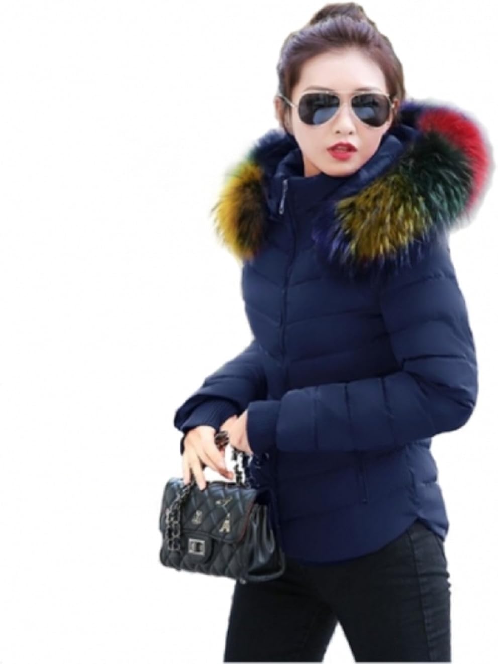 Femme Hiver Chaud Doudoune Col Fourrure Grande Taille Epais Blouson A Capuche Zip Manteau Rembourree Matelassee Parka Longue Veste Elegant Mode Fausse Detachable Confortable Doublee Molleton Blouson Manteaux Vetements Kalchem Com Pl