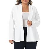 Agnes Orinda Plus Size Blazers for Women Shawl Collar Work Business Casual Outfits Dressy Suit Jacket Peplum Blazers