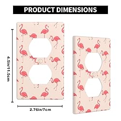 Pznen Pink Flamingo Duplex Receptacle Outlet Wall