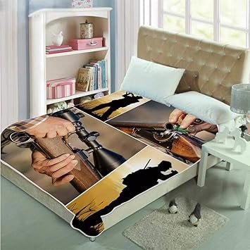 Amazon Com Aluoni Hunting Decor Practical Blanket Collage Of