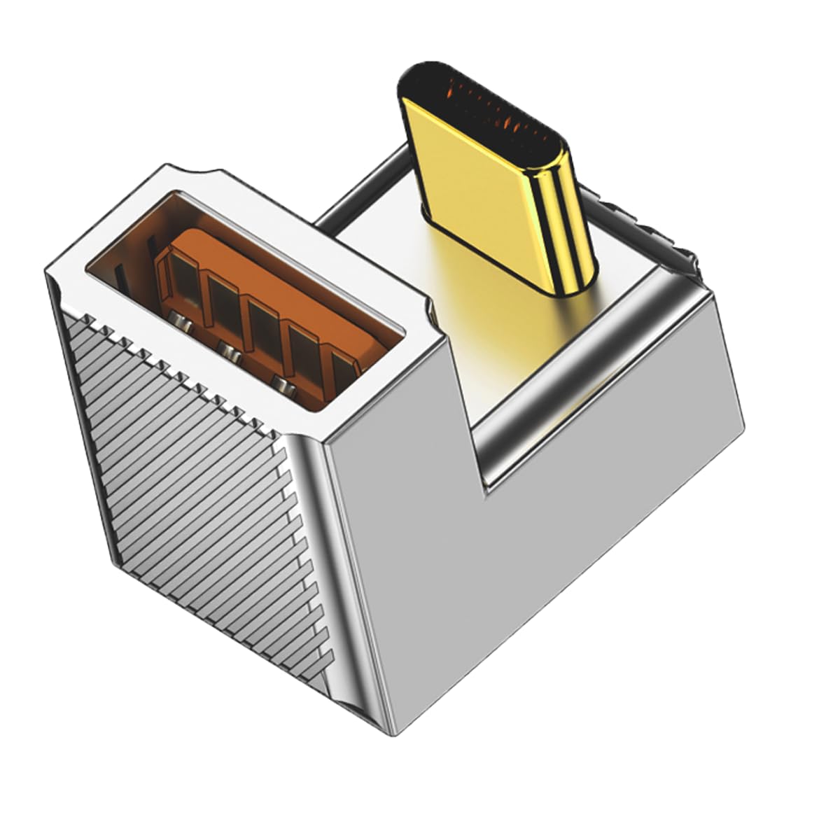 WLGQ USB 3.1 A to C Type C Adapter, Male to A Female 120w Charging 10Gbps Mechanical Armored Aluminum Alloy Shell U-Shaped Elbow