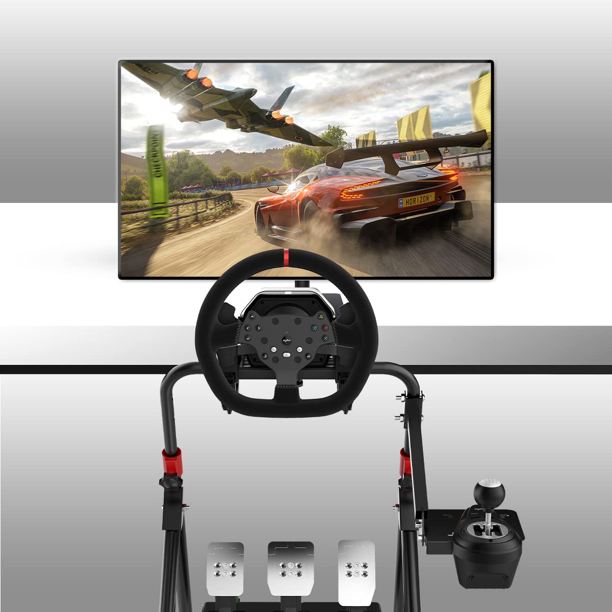 PXN A7 Gear Shifter, 6+1 Shift Lever with Handbrake & High/Low Gear Buttons, USB Compatible for PC, PS4, Xbox