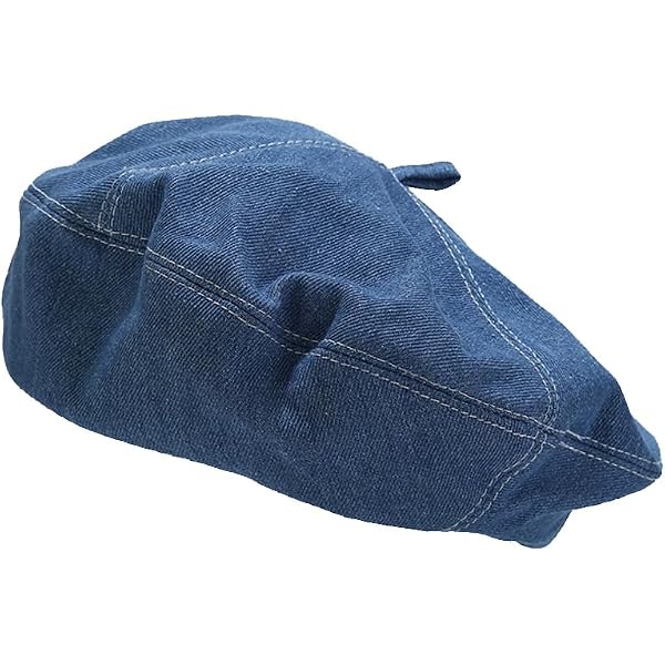 Amazon.com: BOLLEY JOSS Women Denim Beret Hat Shiny Studded  display picture 1