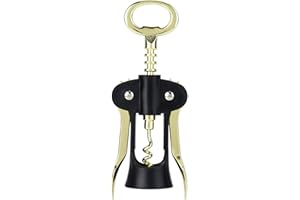 True Flyboy Gold and Black Winged Corkscrew, Self Centering Worm, Bottle Opener