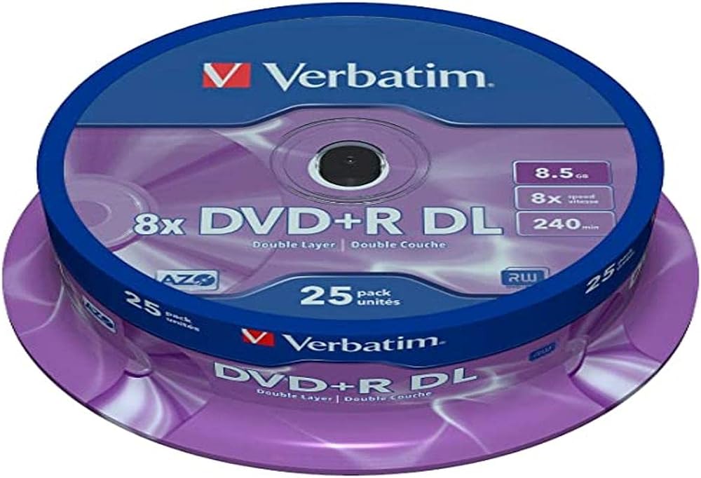 Verbatim DVD+R Double Layer 8x Matt Silver 25pk Spindle 8.5GB