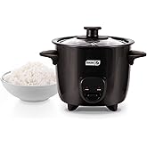 DASH Mini Rice Cooker Steamer with Removable Nonstick Pot, Keep Warm Function & Recipe Guide, One Half Quart, for Soups, Stew