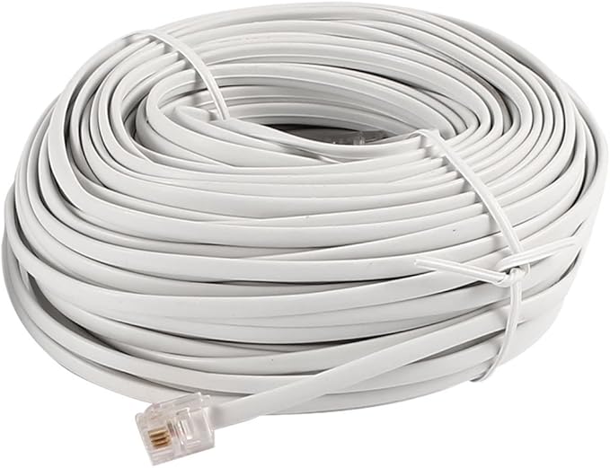 30M 98ft RJ11 6P4C Telephone Extension Cable Connector Amazon.co.uk