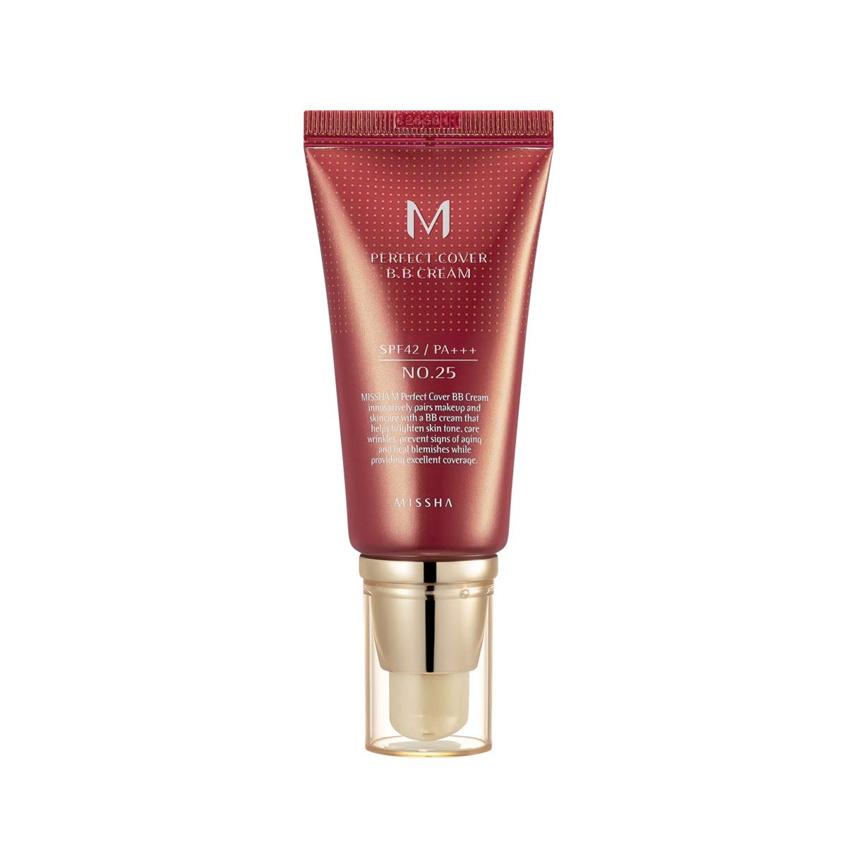 Missha M Perfect Cover BB Cream SPF 42 PA+++, Amazon Code Verified for Authenticity, 50ml, Concealing Blemishes, dark circles, UV Protection (#25 Warm Beige)