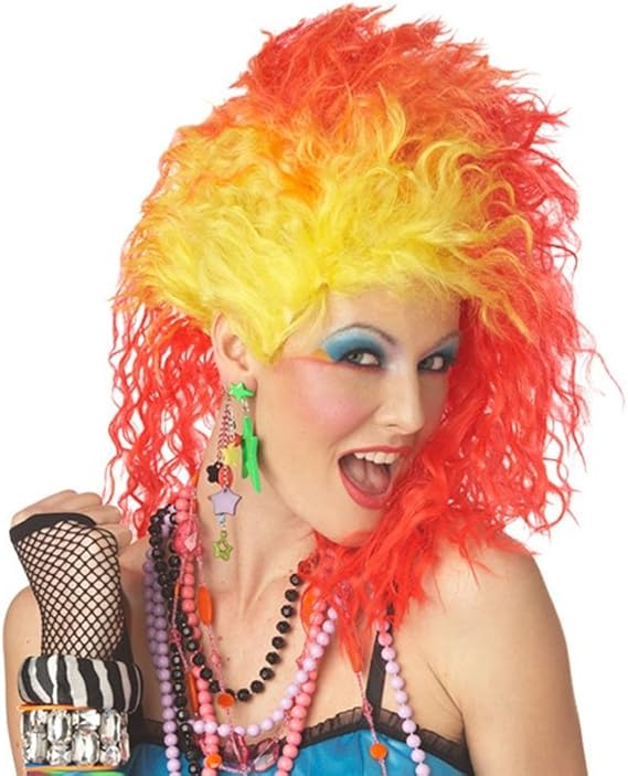 Amazon Co Jp True Colorsウィッグ大人用コスチュームcyndi Lauper 80のpop Singer Glam Punkイエロー Us サイズ One Size カラー マルチカラー 服 ファッション小物