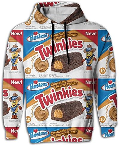 Unisex Twinkies 3D Printed Long Sleeve Hooded Sweatshirt Drawstring Hoodie X-Large