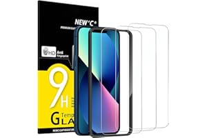 NEW'C 3 Pack Designed for iPhone 14,iPhone 13,iPhone 13 Pro Screen Protector (6.1 inches),Enhanced Tempered Glass Protection 