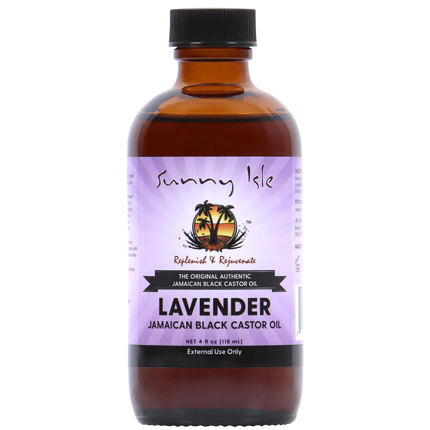 Sunny Isle Jamaican Castor Oil - Lavender Black 4 oz.