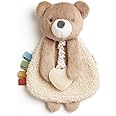 Itzy Ritzy - Itzy Lovey Including Teether - Baby Lovey with Teether, Textured Ribbons & Dangle Arms - Features Crinkle Sound, Sherpa Fabric and Minky Plush (Bear)