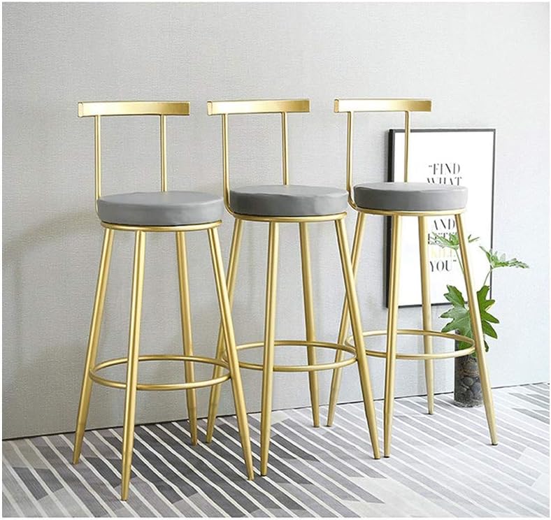YANGLY Bar Chair Set Of 3，Bar Stool，Backrest Chair Modern Bar High Stool Bearing For Diningroom/Counter/Kitchen Home Furniture