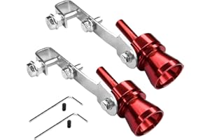 Hirificing 2PCS Exhaust Turbo Whistle, Loud Turbo Sound Booster Exhaust Muffler Pipe Aluminum Alloy Whistle,Car Roar Maker Turbo Sound Enhancer Whistle Simulator(XL-Red)