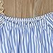 Vovotrade Toddler Baby Girl Off Shoulder Stripe T Shirt Top+Jeans Pants Outfit Clothes Set
